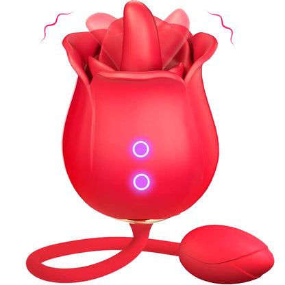 Rose Tongue Massager for Women - G Spot and Clitoral Stimulation