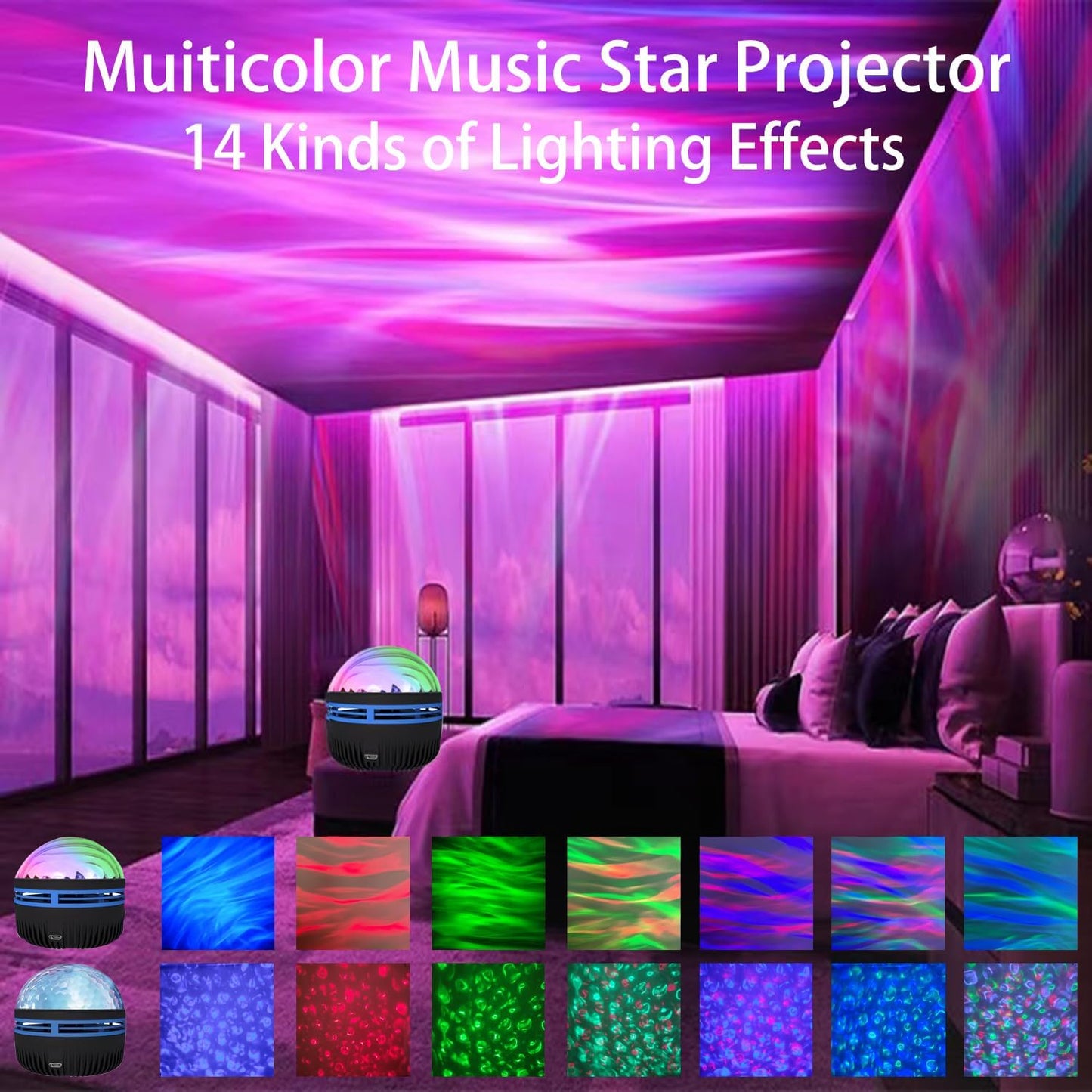 Galaxy Star Projector Night Light with Remote & Voice Control