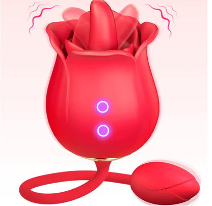 Rose Tongue Massager for Women - G Spot and Clitoral Stimulation